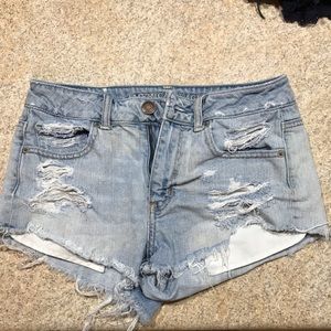 American Eagle AE high waisted light wash shorts